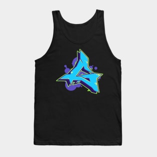 Letter G - Graffiti Street Art Style Blue Tank Top